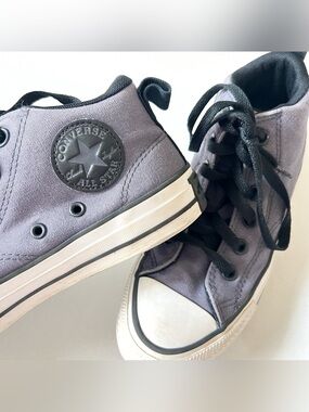 Converse Kids High-Top Sneakers in Gray with Black Laces